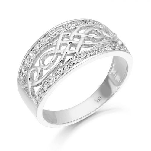 Silver CZ Celtic Ring-S3238CL