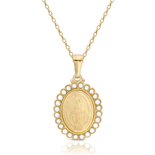 9ct Gold Miraculous Medal pendant-MM19