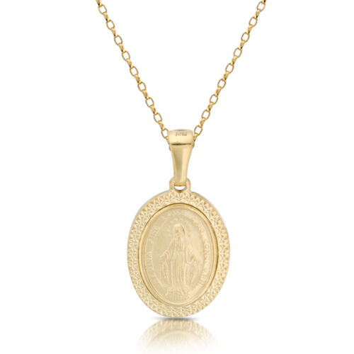 9ct Gold Miraculous Medal pendant-MM22