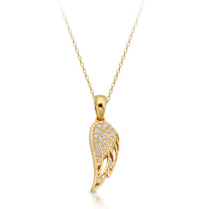 9ct Gold Angel Wing Celtic pendant-P041LSCL