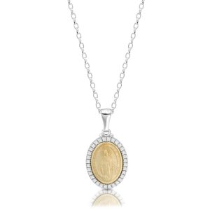 9ct Gold Miraculous Medal  Studded with CZ- MM20CL