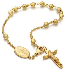 9ct Yellow Gold Rosary Bead Bracelet - RBB4CL