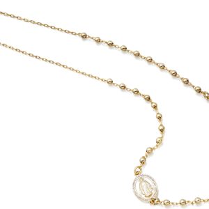 9ct Gold Rosary Bead Necklace - RBN2CL