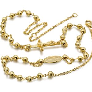 9ct Yellow Gold Rosary Necklace-RBN4CL