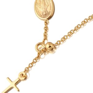 9ct Gold Rosary Bead Necklace - RBN1CL