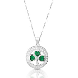 Silver Shamrock Pendant-SP95CL