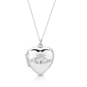 Silver Claddagh Locket-SP94CL