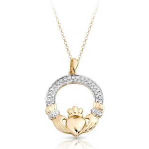 Gold Claddagh Pendant-P018CL