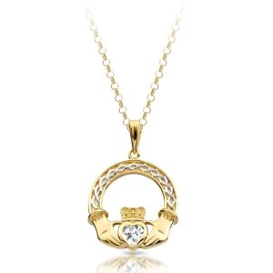 Gold Claddagh Pendant-P023CL
