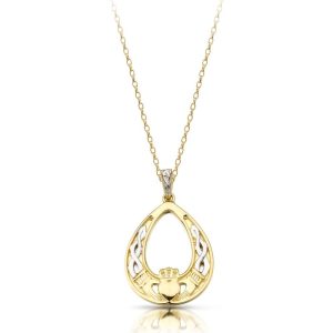 Gold Claddagh Pendant-P031CL