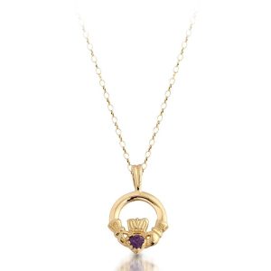 Gold Claddagh Pendant-P130ACL