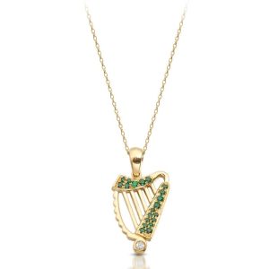 Celtic Harp Pendant-P030GCL