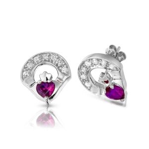 Claddagh Earrings-E187AWCL