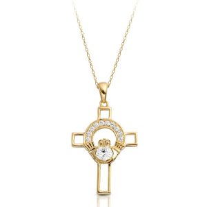 9ct Gold Claddagh Cross-C125CL