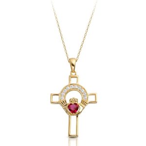 9ct Gold Claddagh Cross-C125RCL