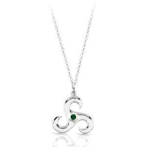 Silver Triskele Celtic Pendant-SP024GCL