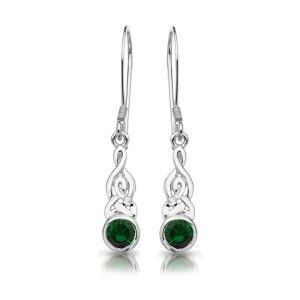 Silver Celtic Earrings-SE036GCL
