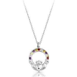 Silver Claddagh Pendant-SP014MSCL