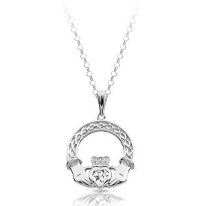 Silver Claddagh Pendant-SP023CL