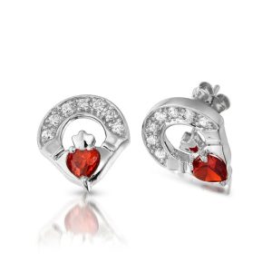 Silver Claddagh Earrings-SE187GARCL