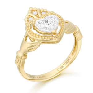 18ct Gold Lab Diamond Claddagh Ring-DPL753CL