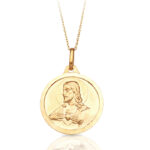 9ct Gold Sacred Heart Medal pendant-J37CLB