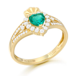 18ct Gold Lab Diamond Claddagh Ring-DPL754GCL