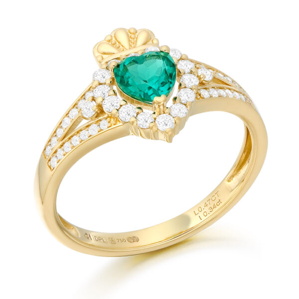 18ct Gold Lab Diamond Claddagh Ring-DPL754GCL