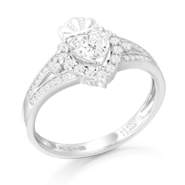 18ct Gold Lab Diamond Claddagh Ring-DPL754PtCL
