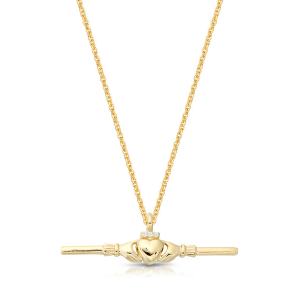 9ct Gold Claddagh Pendant-P067CL