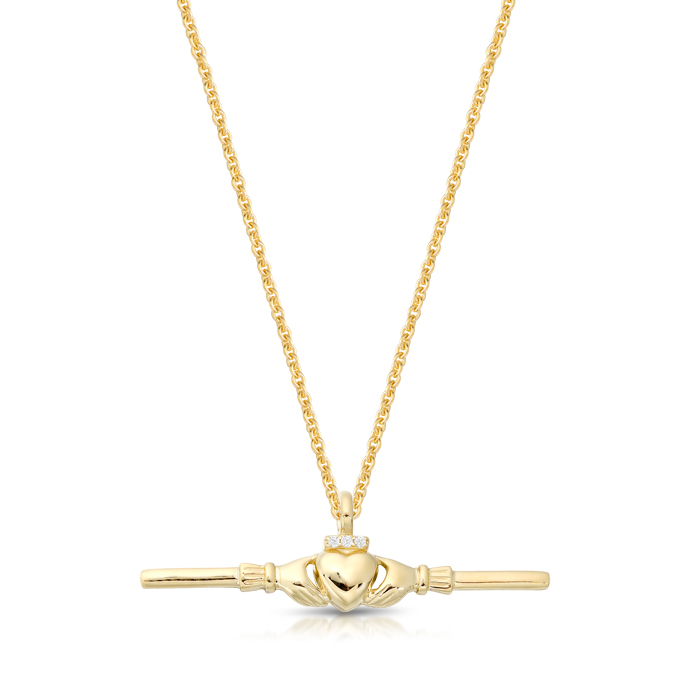 9ct Gold Claddagh Pendant-P067CL