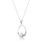 Silver CZ Claddagh Pendant-SP68CL