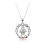 Silver CZ Claddagh Pendant-SP71CL