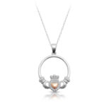 Silver CZ Claddagh Pendant-SP73CL