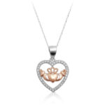 Silver CZ Claddagh Pendant-SP79CL