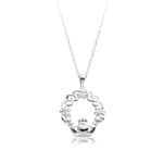 Silver Claddagh Pendant with Shamrock and Celtic Design-SP056SCL