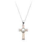 Silver Claddagh Cross with Celtic Knot-SC82CL
