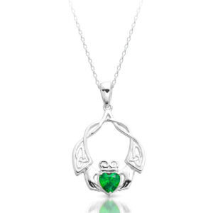 Silver Claddagh Pendant Necklace Beautifully Handcrafted by highly skilled Irish artisans-SP049CL