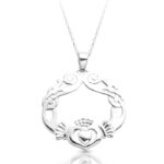 Silver Claddagh Pendant is a wonderful combination of cultural symbols-SP051CL