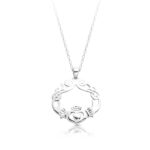Silver Claddagh Pendant is a wonderful combination of cultural symbols-SP051SCL