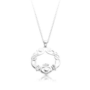Silver Claddagh Pendant is a wonderful combination of cultural symbols-SP051SCL