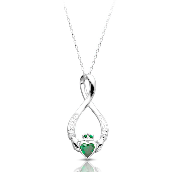 Silver Claddagh Pendant-SP055GCL