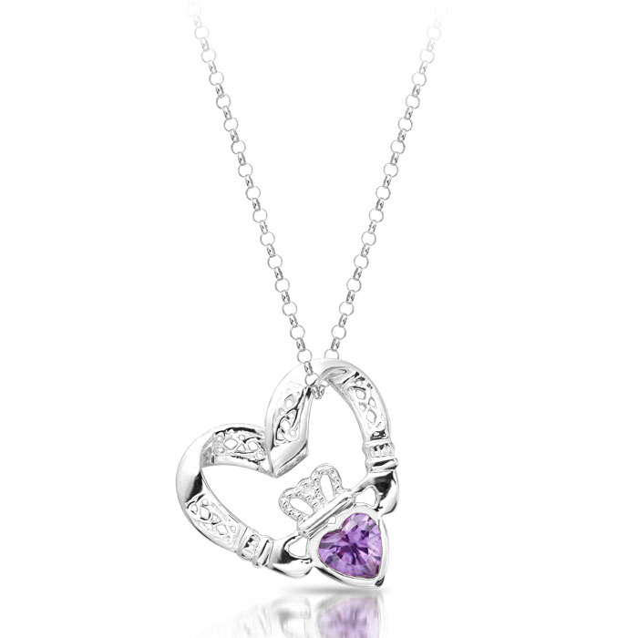 Silver Claddagh Pendant-SP058ACL