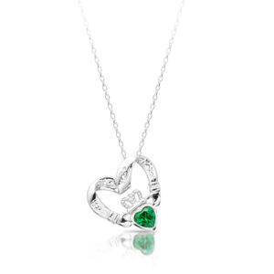 Silver Claddagh Pendant-SP058GSCL