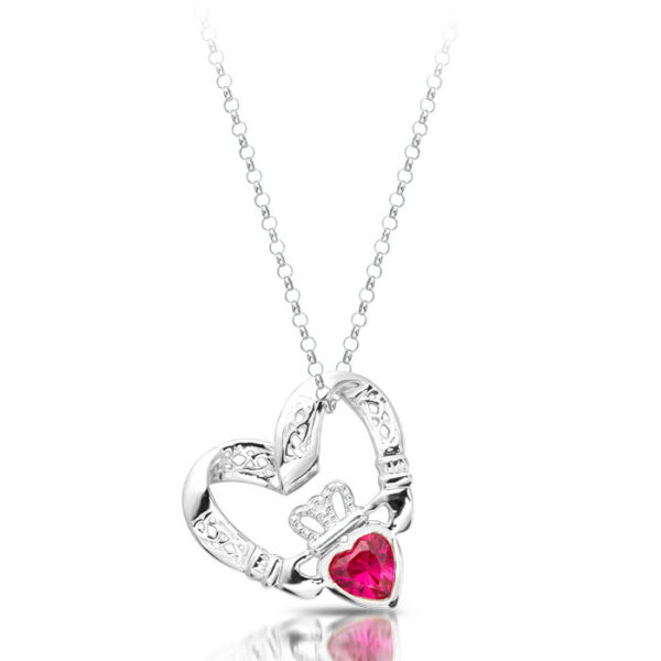 Silver Claddagh Pendant -SP058RCL