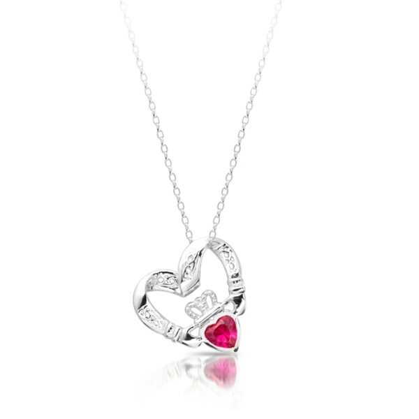 Silver Claddagh Pendant-SP058RSCL