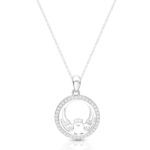 Silver CZ Claddagh Pendant in Circle Shape represent your Irish heritage-SP065CL