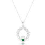 Silver Claddagh Pendant integrated with Hearts design-SP066CL