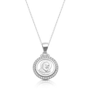 Silver Padre Pio Medal-SM37CL