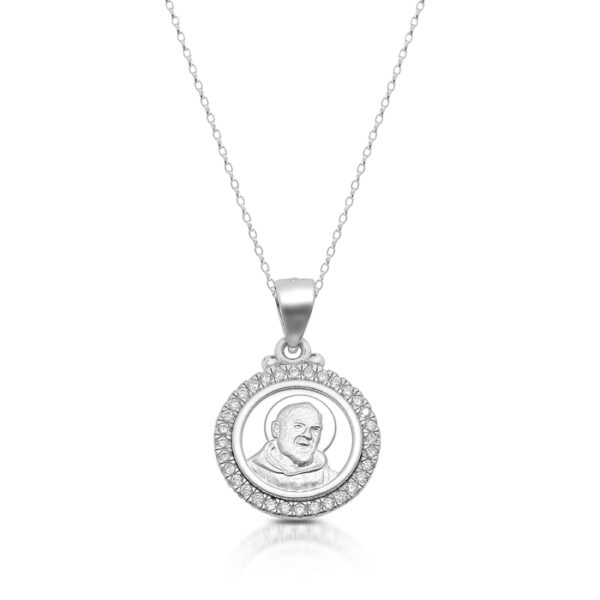 Silver Padre Pio Medal-SM37CL